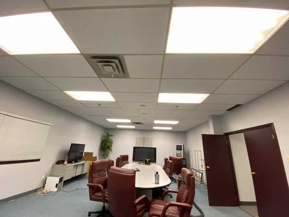 Completed T-Bar Grid Ceiling by Arcadian Steel